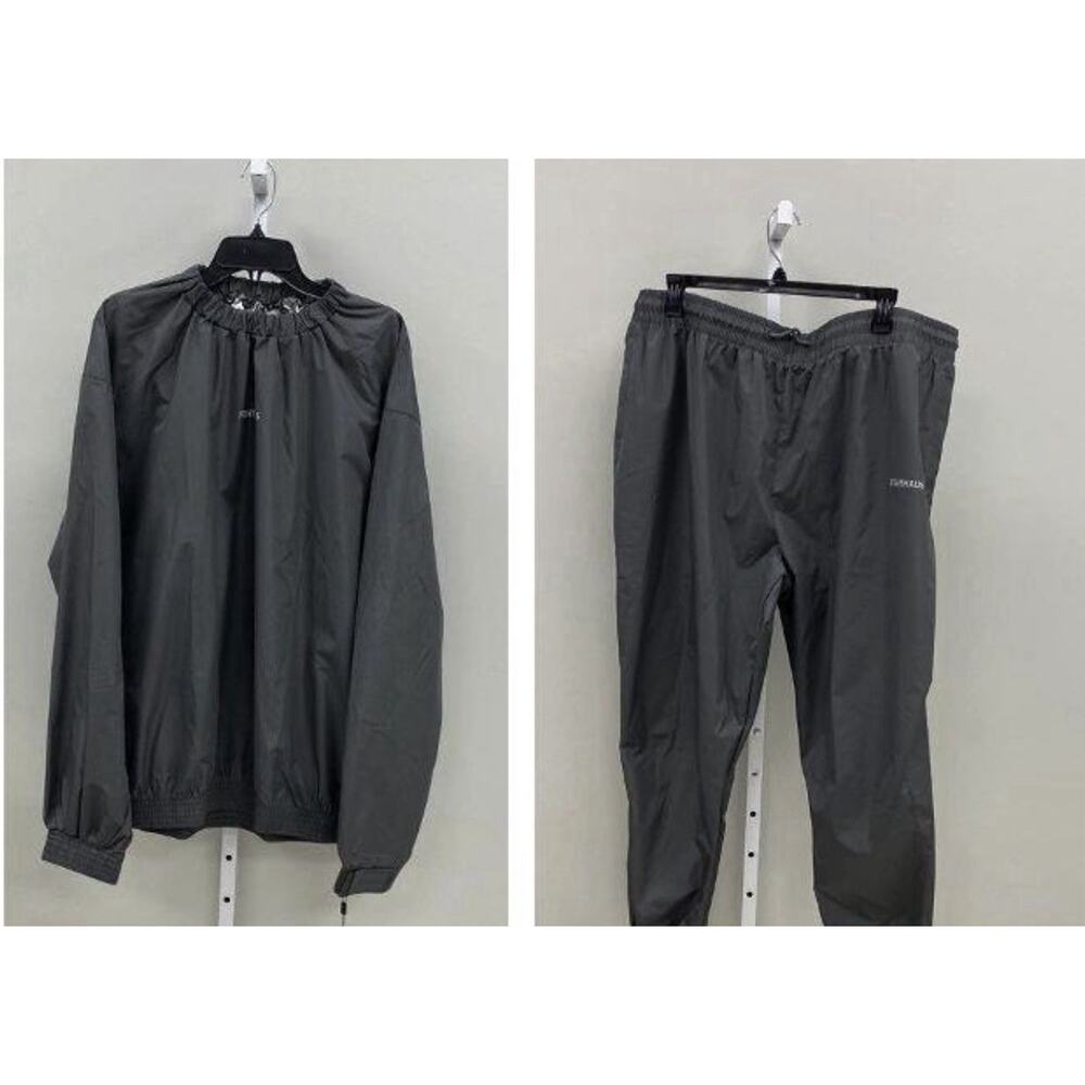 3 Pc Fighthaus Contender Sauna Suit Men’s 4XL Black Gray Training Weight Loss